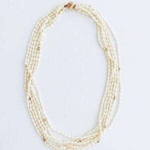 Natural Pearl & 14kt Gold Necklace